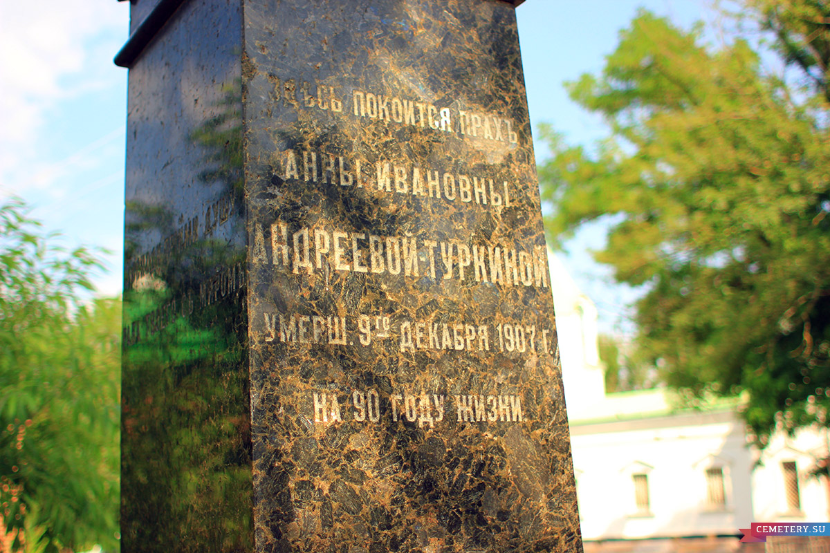 Старое кладбище Таганрога. Андреевы-Туркины у центральной аллеи